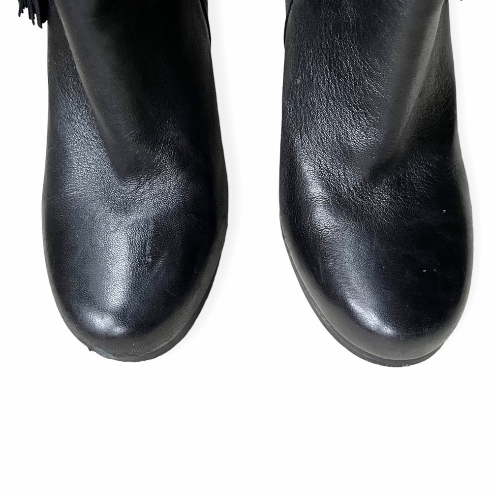Coach Womens Legra Ankle Boots Booties Black Stacked Heel Tasseled, sz 7B - Picture 7 of 16